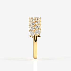 แหวนแต่งงานทองคำ 18K ประดับเพชรโมอิสซาไนต์ทรงลูกแพร์ ดีไซน์หรูหรา - Product Image 3