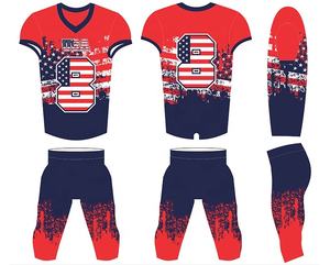 Uniforme de Fútbol Americano Personalizado por Sublimación con Mangas Cortas y Diseño Impreso, 100% Poliéster, MOQ Bajo, Tallas Personalizables - Product Image 6