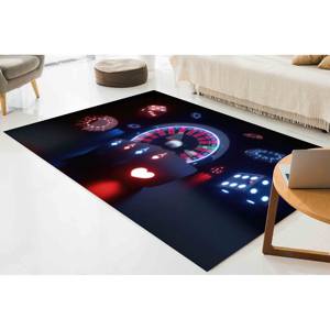 Alfombra Vibrante con Estampado de Casino - Oficina, Sala de Juegos, Decoración Moderna, Alfombra de Terciopelo - Product Image 5