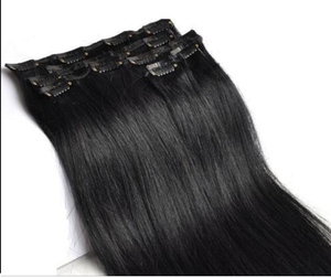 Extensions de cheveux Remy indiens bruts 28-30 pouces vague droite Clip-On lisse bande Ins perruques pour le tressage et le curling - Product Image 4