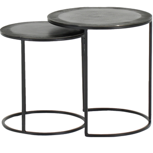 Juego de mesa auxiliar de Metal de calidad de lujo, tapa redonda hecha a mano, Cruz de diamante superior de aluminio fundido para muebles de sala de estar y dormitorio - Product Image 1