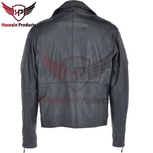 Chaqueta de motociclista clásica de otoño e invierno de estilo callejero para hombre, cuero de PU a la moda con capucha extraíble con patrón de logotipo personalizado - Product Image 3
