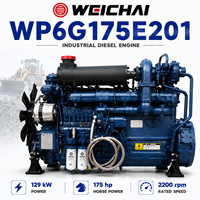 Moteur diesel de construction Weichai WP6G175E201, 129 kW, 173 CV, 6 cylindres, 2000 tr/min, turbocompressé, pour chargeuse, pompe, équipement