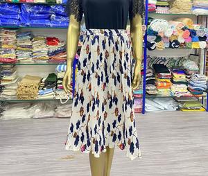 Age-Reducing <b>Midi</b> Dress with Pleated Slit on Both Sides Popular Slimming Pleated <b>Skirt</b> for girs. - Product Image 3