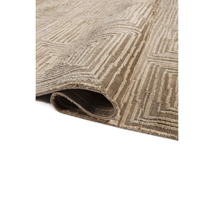 พรมอะคริลิคถักมือสีเบจและสีน้ำตาลลายเรขาคณิตสำหรับห้องนั่งเล่น พรมปูพื้นรูปทรงสี่เหลี่ยมผืนผ้าสำหรับห้องโถง-รุ่น Aiar-3013 - Product Image 2