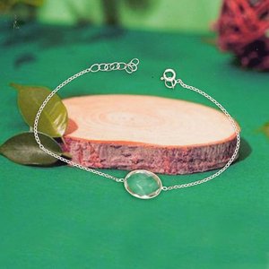 925 Sterling Silver Dainty Crystal <b>Bracelet</b> Natural Gemstone Wedding Jewelry White <b>Bracelet</b> Gift for Her - Product Image 3