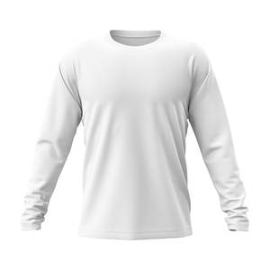 T-shirts pour hommes à séchage rapide 100% coton peigné respirant extensible athlétique manches longues coupe ample course à pied salle de sport extérieur - Product Image 6