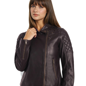 Chaqueta de cuero genuino personalizada para Mujer | Prendas de abrigo ajustadas de moda clásica | OEM ODM Proveedor al por mayor - Product Image 6