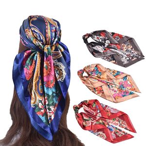 Kivotech Nouveau design Foulard carré en soie pure de qualité supérieure pour femmes Cou léger en satin avec motif solide doux au toucher - Product Image 1
