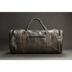 Hot Unisex Travel <b>Duffel</b> <b>Bag</b> High Quality Genuine Leather Fashionable Geometric Zipper Hot Selling Unisex Leather Duffle <b>Bag</b> - Product Image 5