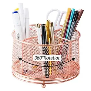 Pemegang Pena Organizer Meja Pot Bunga Wadah Makeup Brush Holder Desktop Pen Holder untuk Meja Aluminium Pena Kustom