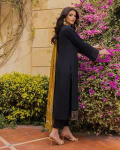 Vestido de novia bordado pesado Lehenga Choli de seda multicolor para mujer de diseñador para ropa de fiesta indio pakistaní - Product Image 5