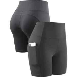 Short de sport respirant à séchage rapide et à haute élasticité taille basse leggings de fitness courts, sans couture, taille haute - Product Image 4