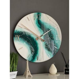 Đồng hồ treo tường nhựa epoxy với thiết kế đá hóa thạch và hiệu ứng tuổi thích hợp cho các điểm nhấn theo chủ đề Lịch Sử Tự nhiên - Product Image 1