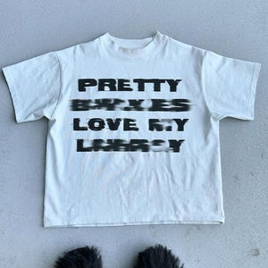 เสื้อครอปผ้าฝ้ายเทอร์รี่โอเวอร์ไซส์สไตล์สตรีทแห้งเร็วเสื้อครอปไหล่ระบายอากาศได้ดีโลโก้ออกแบบได้ตามต้องการ - Product Image 2