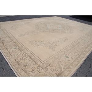 พรมตุรกีวินเทจ ขนาด 9.5x12.4 ฟุต (289x379 ซม.) สีเบจลายจุด - Product Image 3