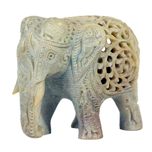 Figura de Animal de piedra pulida de elefante de mármol verde de 3 \ "con producto artesanal de piedra de trabajo de filigrana elegante - Product Image 4