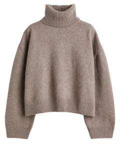 Customized <b>Brown</b> Turtleneck Knit Sweater For Women Winter Warm Soft Pullover <b>Long</b> <b>Sleeve</b> Casual Loose Fit Fashion <b>Top</b> - Product Image 1