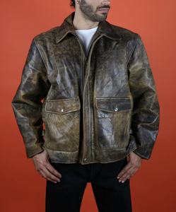 Veste en cuir véritable pour homme de conception haut de gamme, doublure 100% de haute qualité, matelassée, manches longues, prix raisonnable, design personnalisé - Product Image 1