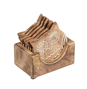 Sous-verres en bois d'acacia faits à la main, vaisselle et articles de cuisine, sous-verres pour hôtel, restaurant, sous-verres en bois d'acacia naturel - Product Image 5
