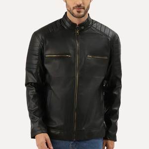 Nuevo aspecto clásico, gran personalidad, recién llegado, chaqueta de cuero de motorista para hombre, chaqueta de cuero impermeable con artículo fresco para hombre - Product Image 1