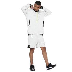 Ensemble sweats à capuche et short d'entraînement respirant 100 coton hommes Pakistan vêtements de sport Logo personnalisé tenue deux pièces - Product Image 6