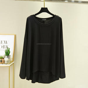 Camiseta de cola larga personalizada, manga larga gruesa, 100% algodón, bordado, diseño de impresión de logotipo, cuello redondo, camiseta de gran tamaño - Product Image 5