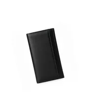 Dompet Kulit Asli Berkualitas Tinggi dengan Penutup Lipat, Uniseks, Fashion, Hitam, Bertekstur, Detail Rumit, Menampilkan Karakter Ikonik.