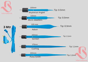 Juego de Pinzas Bipolares de Bayoneta de Acero Inoxidable Bisons, Reutilizables y de Un Solo Uso, con Cable de Silicona de 3 Metros - Product Image 3