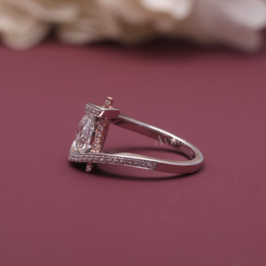 IGI Certified Lab Grown Diamond <b>Open</b> Bypass <b>Ring</b> 18K Rose / White And Yellow Gold Round Cut Diamond Statement <b>Ring</b> for Women - Product Image 2