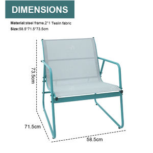 Ensembles de café d'extérieur Impression en soie Table et chaise en verre <span class=keywords><strong>Camping</strong></span> Patio Dinning Chaise de jardin en acier Ensembles de trois pièces - Product Image 4