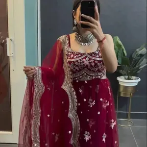 FULPARI meilleure vente nouvelle robe de soirée styliste georgette avec pantalon et dupatta pour femme mariage indien dernière collection