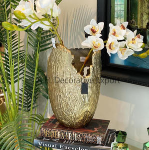 Galvanoplastie Pots de gingembre en métal doré Pièce maîtresse de mariage Vase décoratif Pièce maîtresse de fête Pot en aluminium Vases à fleurs de table - Product Image 3