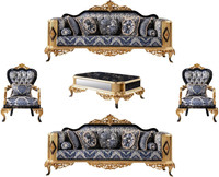 Canapé sectionnel de luxe classique en bois massif Camélia, style artisanal réglable, construction durable, fait main, pour salon de villa