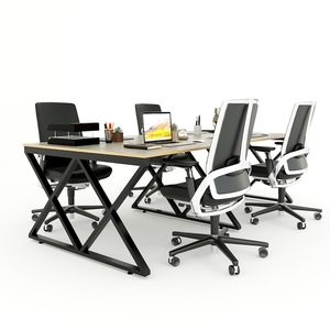 โต๊ะกลุ่มมินิมอลสำหรับ 4 คน ขนาด 240x120 ซม. ไม้อัดเคลือบเมลามีน ขา Xconcept HBXC038 - Product Image 4