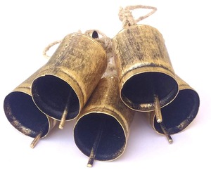 Campanas navideñas de Metal artesanal, adornos navideños de estilo Vintage auténtico, decoración navideña rústica para casas de campo - Product Image 2