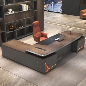 Bureau de direction en bois de luxe, moderne, extensible, table de bureau pour PDG, montage facile, poste de travail pour PDG - Product Image 5