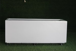 Modern <b>Rectangular</b> Outdoor Planter Box with Wheels for <b>Flower</b> Green Plant Garden Use Lightweight Weather Resistant FRP - Product Image 6