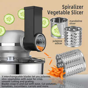 Batteur sur socle électrique multifonctionnel Homlee 6-en-1, bol en acier inoxydable de 5,5 L, 2000 W, 6 vitesses, hachoir à viande à tête inclinable, mixeur à jus - Product Image 6