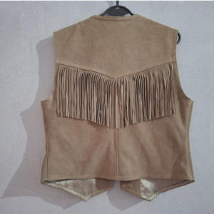 Chaleco de Cuero Genuino para Mujer, Superventas 2025, Elegante, con Botones y Borlas, Prenda Exterior Nueva - Product Image 2