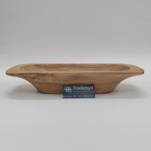 Bols de service en bois peu profonds avec un large rebord, conçus pour exposer des objets décoratifs ou servir des planches de charcuterie - Product Image 5