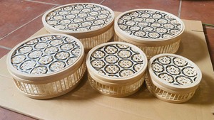 Ensemble de boîtes de rangement tissées en bambou au meilleur prix Emballage durable Vente en gros Boîte tressée à la main écologique du Vietnam - Product Image 3