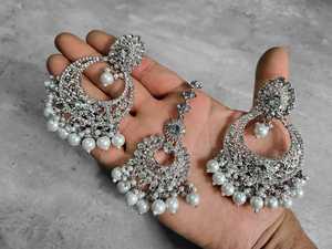 ชุดสร้อยคอชุบราจวดีดีไซน์สวยสแตนเลสเซอร์คอนสำหรับงานแต่งงานงานหมั้นสไตล์แฟนซีสไตล์โบราณ - Product Image 4