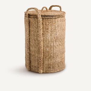 ตะกร้าผักตบชวาทรงกลมพร้อมหูหิ้วแข็งแรง ตะกร้าเก็บของทำมือ ขายส่ง เป็นมิตรกับสิ่งแวดล้อม ผลิตในเวียดนาม - Product Image 2