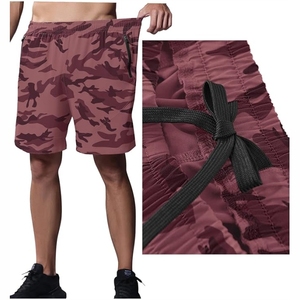 Pantalones cortos deportivos 2 en 1 para hombre, ropa deportiva de compresión para correr con logotipo personalizado al por mayor, ropa de entrenamiento con patrón sólido - Product Image 4