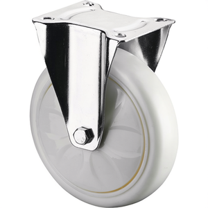 BS Casters for Furniture White <b>Plastic</b> Swivel Caster with 200mm <b>Wheel</b> Diameter 300kg Load Capacity L135xW110mm - Product Image 3