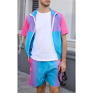 Conjunto Deportivo de Dos Piezas para Hombre, Chaqueta Cortavientos de Nailon de Alta Calidad, Color Sólido, Invierno, Corte Regular, Transpirable, Ropa Urbana - Product Image 3