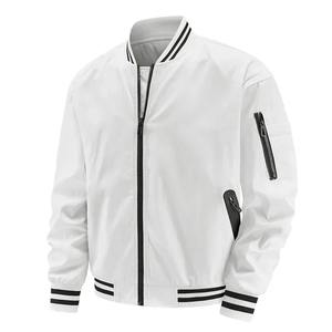 Blouson aviateur blanc pour hommes OEM personnalisé veste d'hiver universitaire en satin logo personnalisé & design vente en gros - Product Image 1