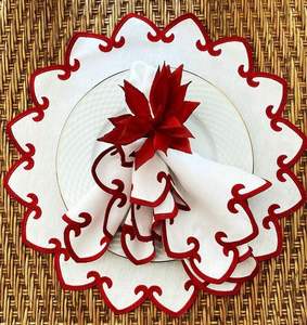 Classic printed linen <b>placemat</b> with paisley pattern handmade for stylish rustic modern kitchen <b>dining</b> <b>table</b> decor - Product Image 6