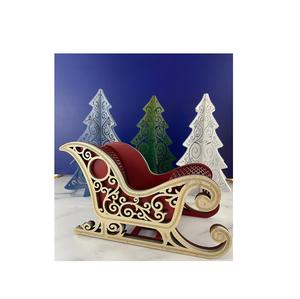 Atractivo trineo de madera en forma de cubo decorativo otomana de almacenamiento con tapa con bisagras almacenamiento festivo mueble multifuncional - Product Image 1